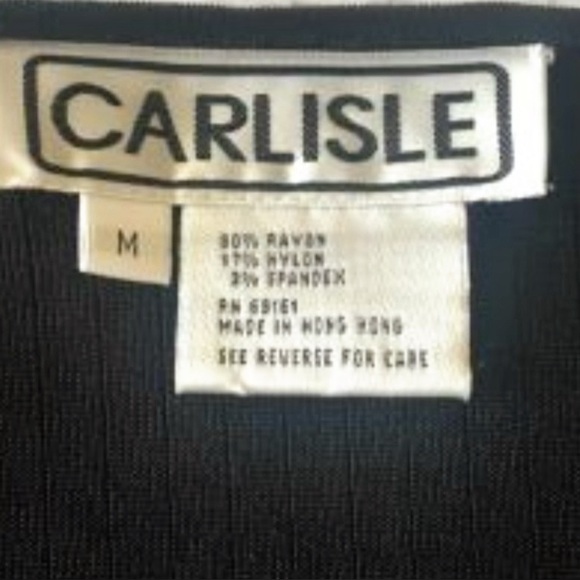 Carlisle Black Scoop Neck Knit Top w/ Pearl Button Embellishment - Picture 6 of 6